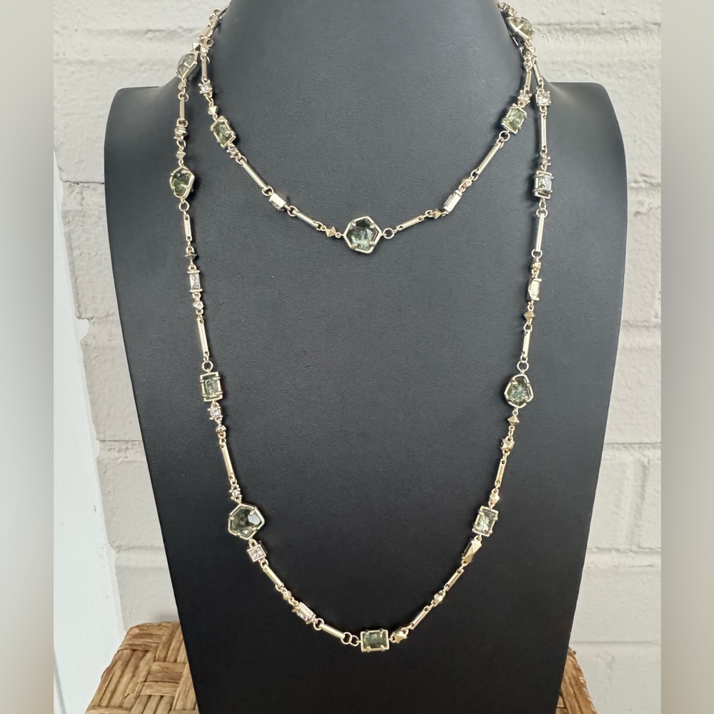 Kendra Scott Yazmin Gold & Sage Green Mix Necklace